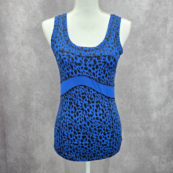 Standing Tree Blue Animal Print Activewear Streetwear Tank Top Small - Picture 1 of 5